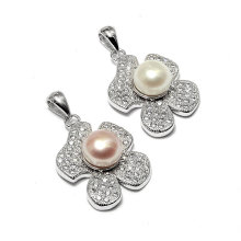 Fashion Flower Pearl Pendant Jewelry Charms for Necklace Bracelet DIY
